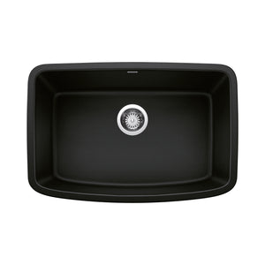 Alternate Image for Blanco Valea 27" Undermount Granite Composite Kitchen Sink, Silgranit, Coal Black, 442941