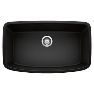 Alternate Image for Blanco Valea 32" Undermount Granite Composite Kitchen Sink, Silgranit, Coal Black, 442942