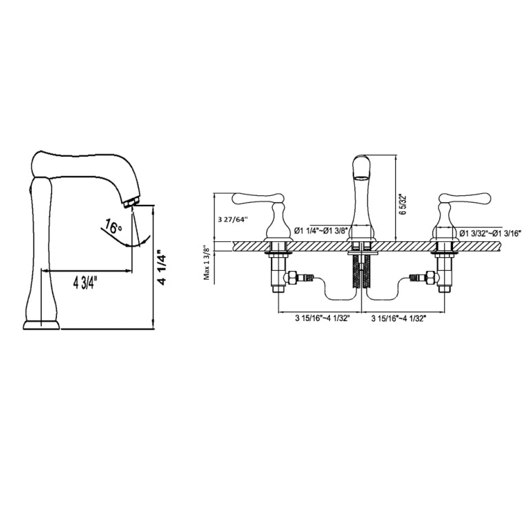 Dawn 6" 1.2 GPM Bathroom Faucet, Brushed Nickel, AB08 1155BN - The Sink Boutique