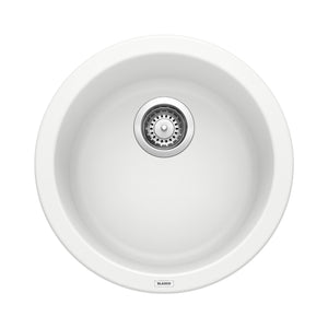Alternate Image for Blanco Rondo 18" Round Granite Composite Bar/Prep Sink, Silgranit, White, 511631