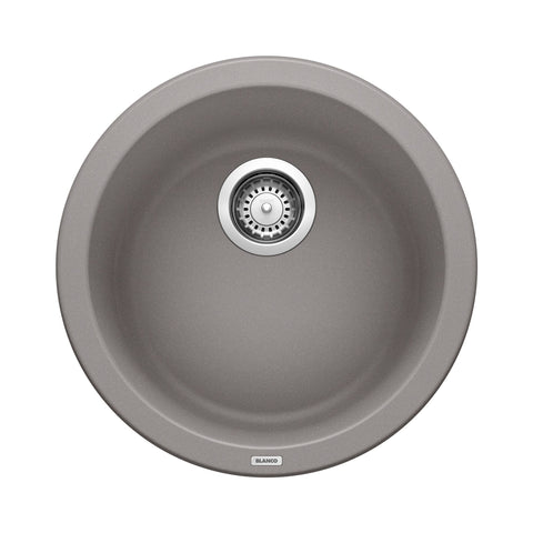 Blanco Rondo 18" Round Granite Composite Bar/Prep Sink, Silgranit, Metallic Gray, 513382