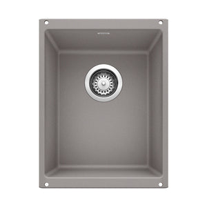 Alternate Image for Blanco Precis 14" Rectangle Granite Composite Bar/Prep Sink, Silgranit, Metallic Gray, 513425