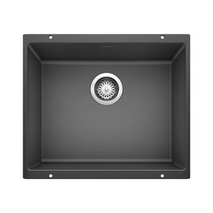 Alternate Image for Blanco Precis 21" Undermount Granite Composite Kitchen Sink, Silgranit, Anthracite, 513428