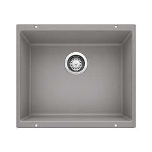 Alternate Image for Blanco Precis 21" Undermount Granite Composite Kitchen Sink, Silgranit, Metallic Gray, 513429