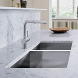 Blanco Precision 33" Undermount Stainless Steel Kitchen Sink, 60/40 Double Bowl, 18 Gauge, 515821