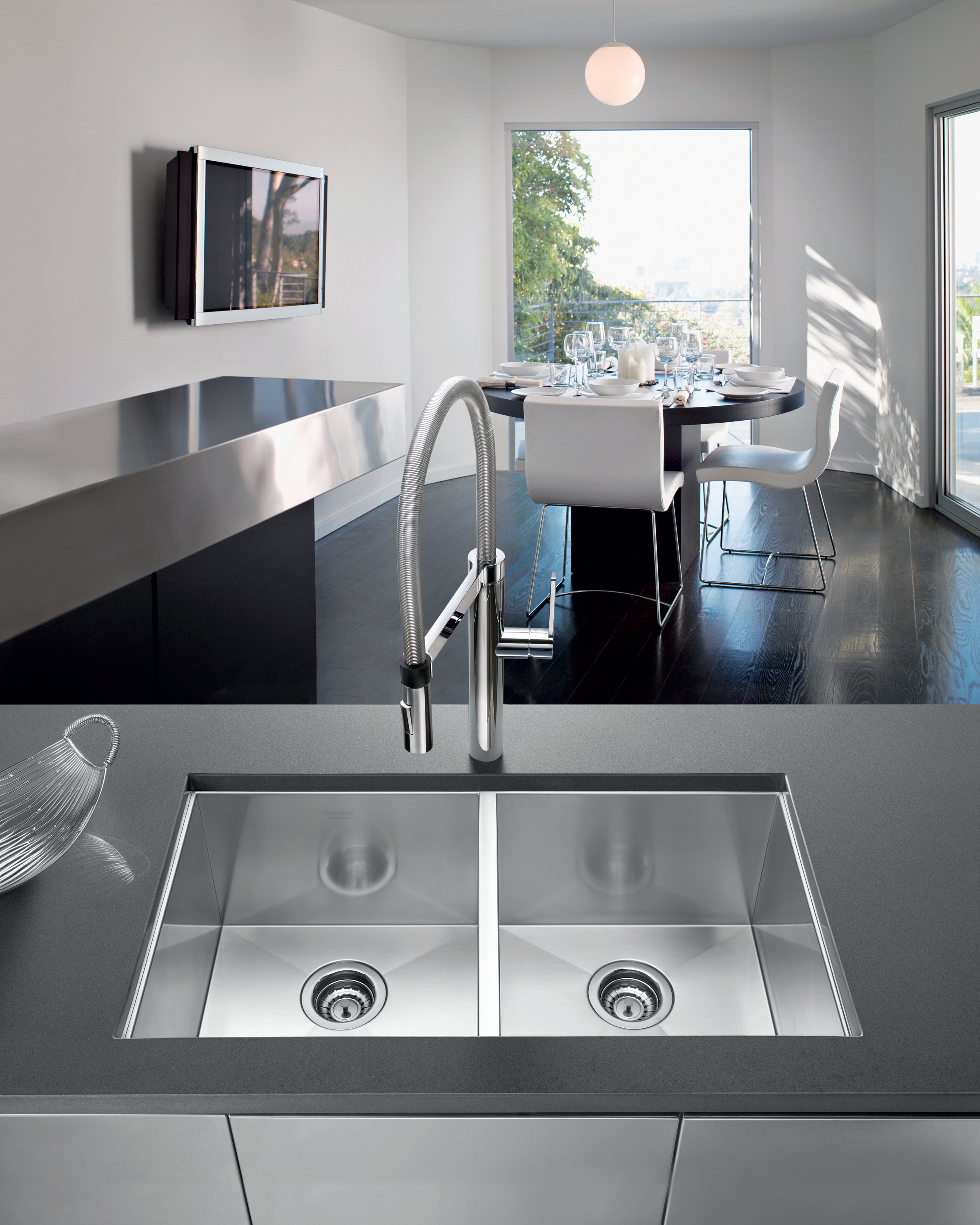 Blanco Precision 29" Undermount Stainless Steel Kitchen Sink, 50/50 Double Bowl, 18 Gauge, Satin Polish, 516211