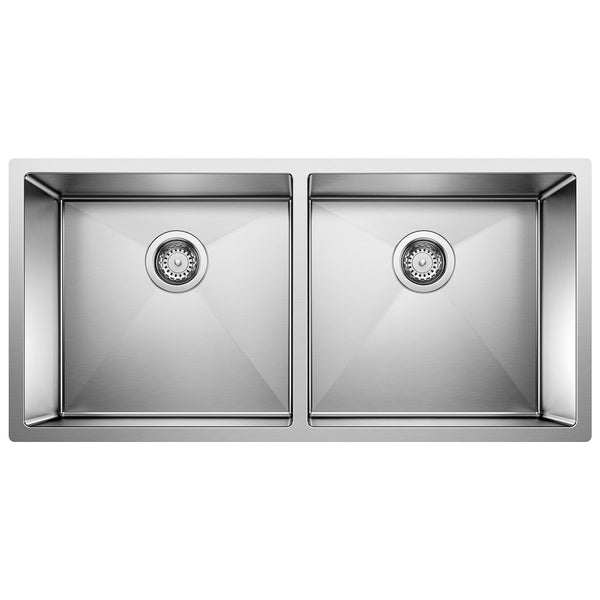 Blanco Precision 37" Undermount Stainless Steel Kitchen Sink, 50/50 Double Bowl, 18 Gauge, 516219