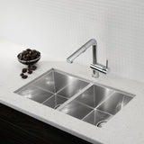 Blanco Quatrus 32" Undermount Stainless Steel Kitchen Sink, 50/50 Double Bowl, 18 Gauge, 518170