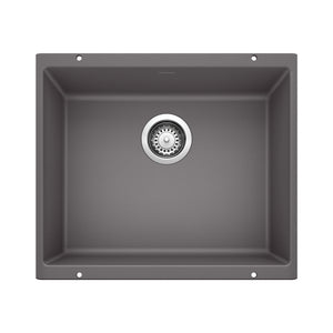 Alternate Image for Blanco Precis 21" Undermount Granite Composite Kitchen Sink, Silgranit, Cinder, 519049