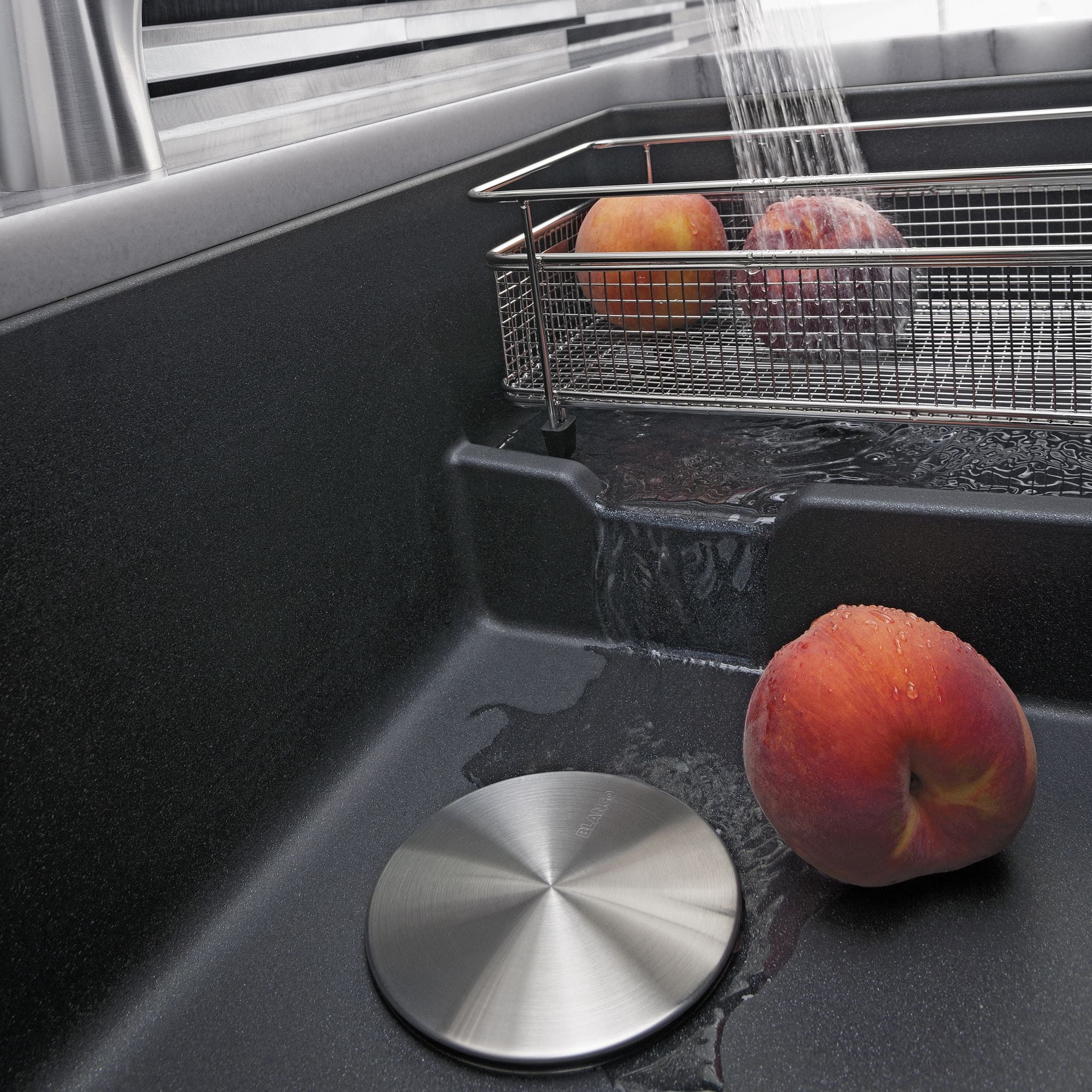 Blanco Precis 29" Undermount Granite Composite Kitchen Sink with Accessories, Silgranit, Anthracite, 519450