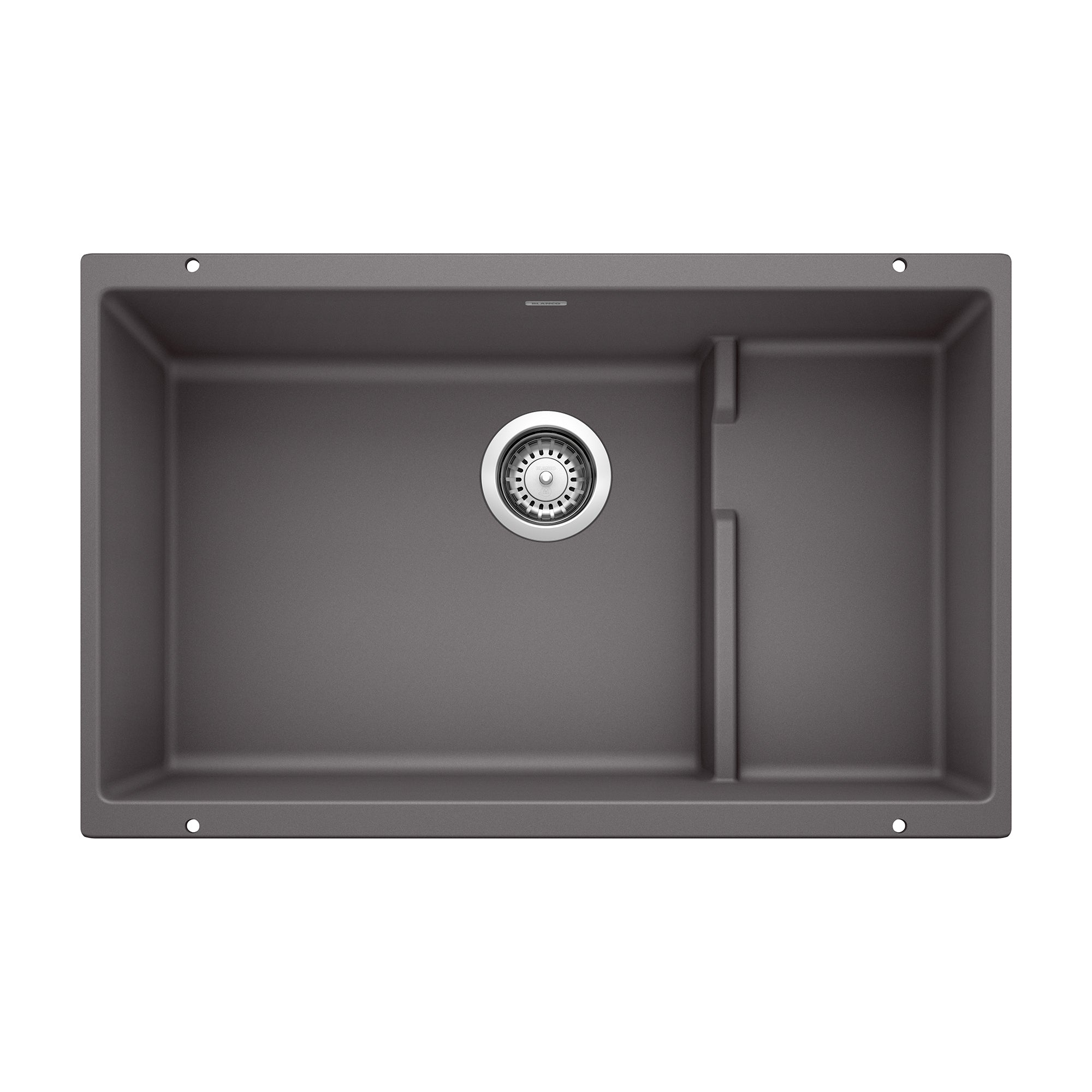 Blanco Precis 29" Undermount Granite Composite Kitchen Sink with Accessories, Silgranit, Cinder, 519451