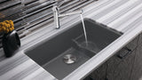 Blanco Precis 29" Undermount Granite Composite Kitchen Sink with Accessories, Silgranit, Cinder, 519451