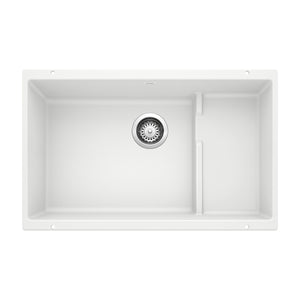 Alternate Image for Blanco Precis 29" Undermount Granite Composite Kitchen Sink with Accessories, Silgranit, White, 519453
