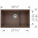 Blanco Precis 29" Undermount Granite Composite Kitchen Sink with Accessories, Silgranit, Cafe, 519457