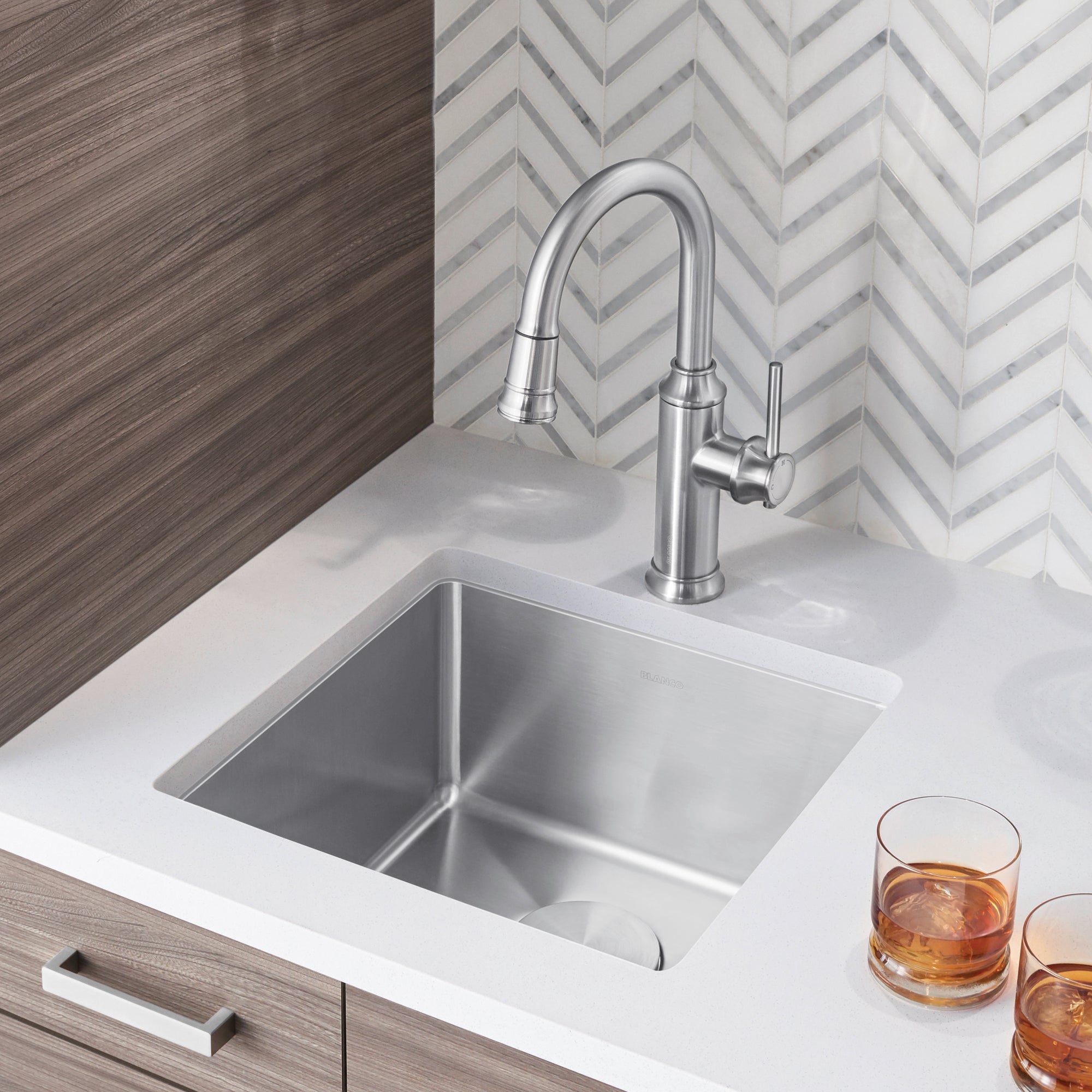 Blanco Quatrus 17" Square Stainless Steel Bar/Prep Sink, 18 Gauge, 519545