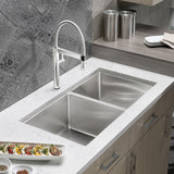Blanco Quatrus 33" Undermount Stainless Steel Kitchen Sink, 60/40 Double Bowl, 18 Gauge, 519550