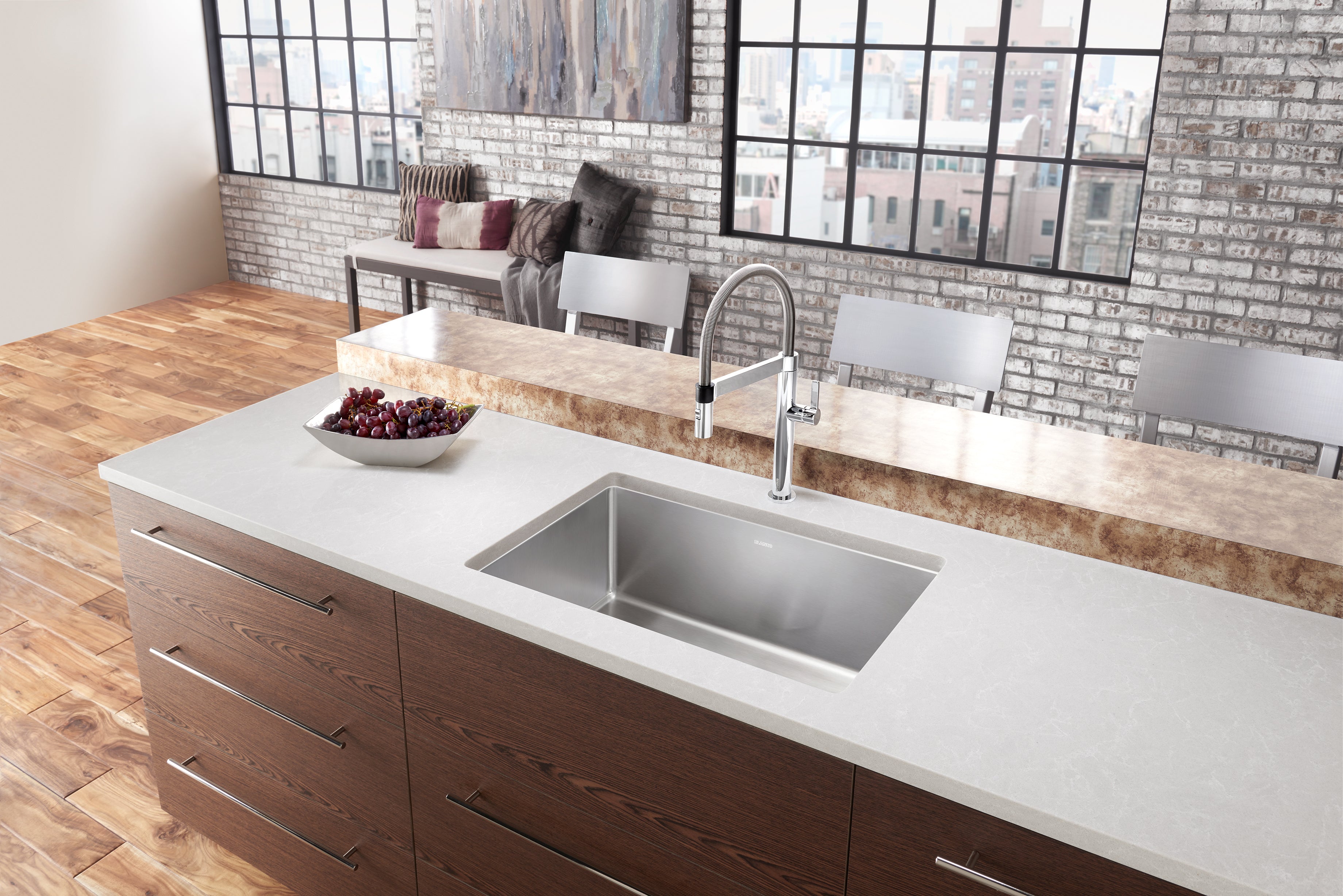 Blanco Quatrus 28" Undermount Stainless Steel Kitchen Sink, 18 Gauge, 521484