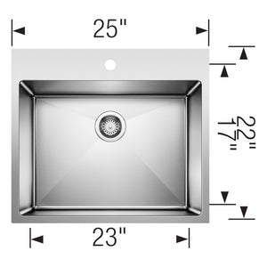 Alternate Image for Blanco Quatrus 25" Dual Mount Stainless Steel Laundry Sink, 18 Gauge, 522136