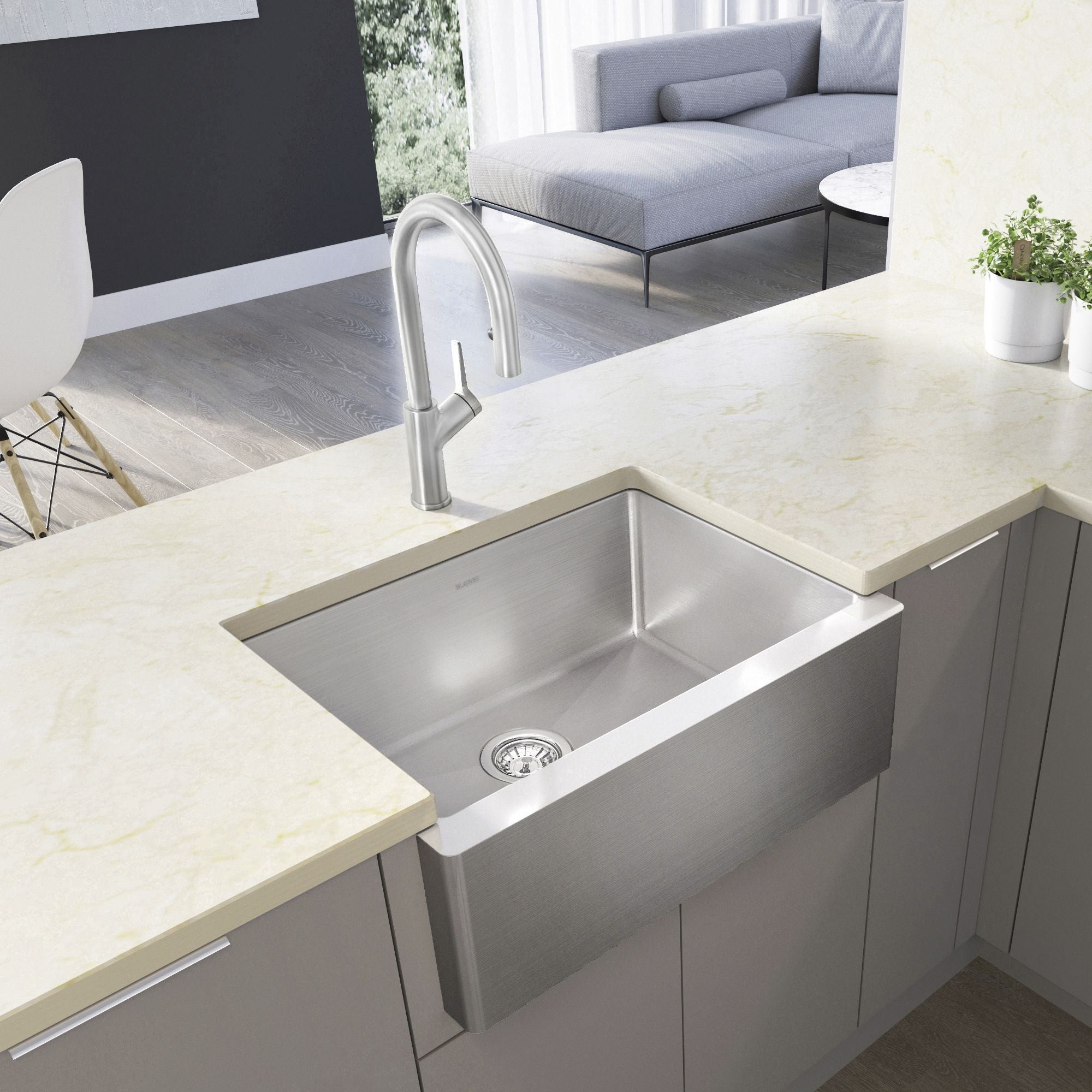 Blanco Quatrus 25" Undermount Stainless Steel Kitchen Sink, 18 Gauge, 522215