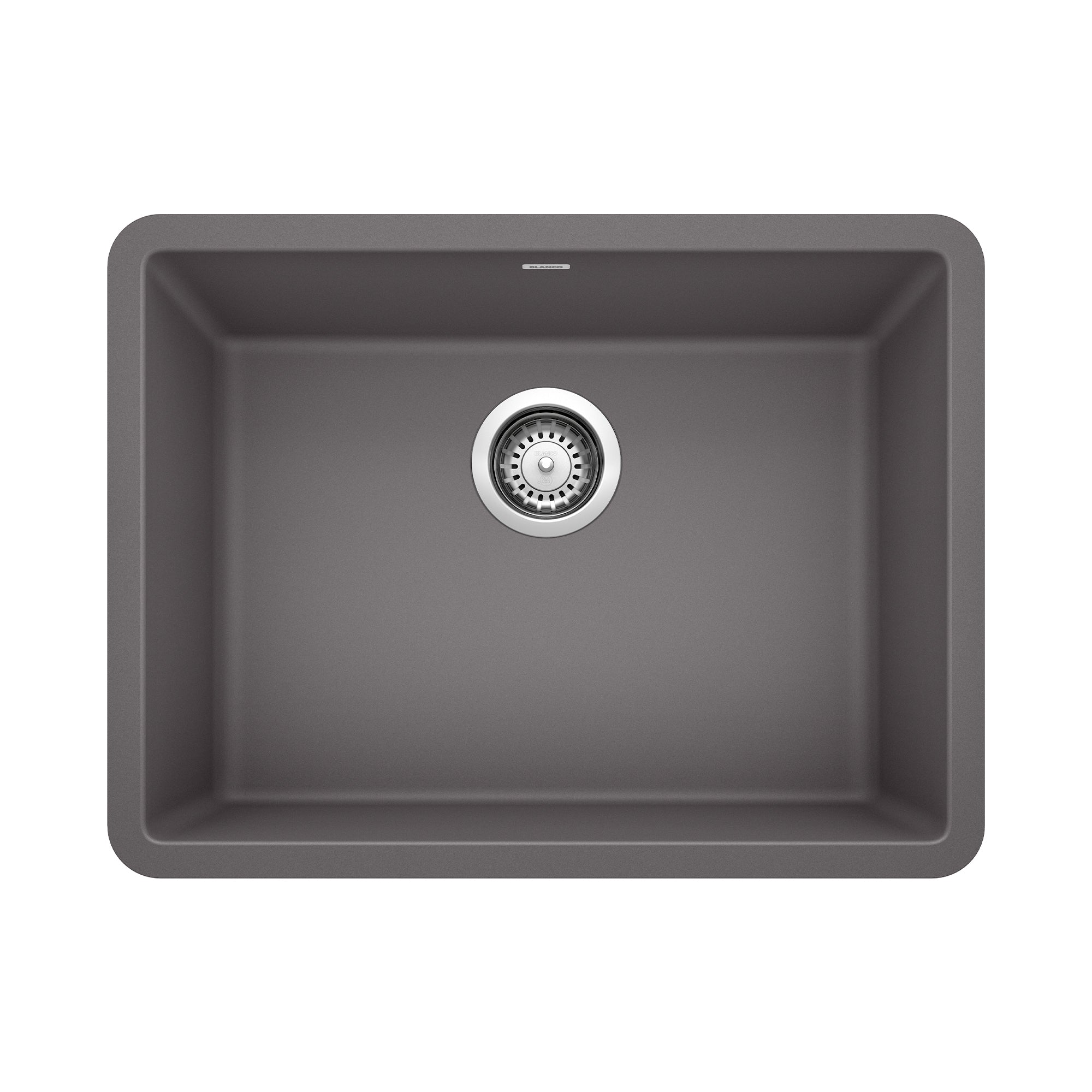Blanco Precis 23" Undermount Granite Composite Kitchen Sink, Silgranit, Cinder, 522412