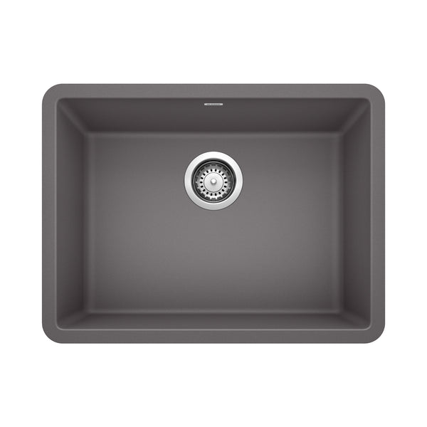 Blanco Precis 23" Undermount Granite Composite Kitchen Sink, Silgranit, Cinder, 522412