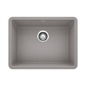 Alternate Image for Blanco Precis 23" Undermount Granite Composite Kitchen Sink, Silgranit, Metallic Gray, 522413