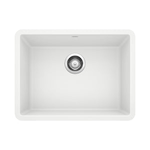 Alternate Image for Blanco Precis 23" Undermount Granite Composite Kitchen Sink, Silgranit, White, 522414