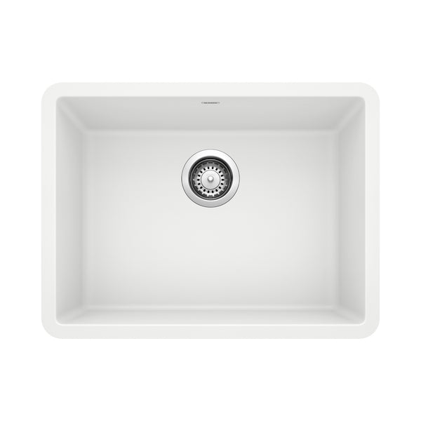 Blanco Precis 23" Undermount Granite Composite Kitchen Sink, Silgranit, White, 522414
