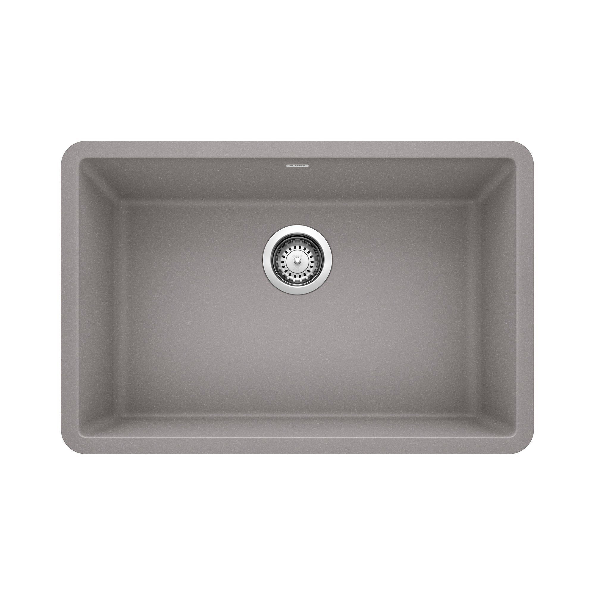 Blanco Precis 27" Undermount Granite Composite Kitchen Sink, Silgranit, Metallic Gray, 522428