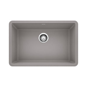 Alternate Image for Blanco Precis 27" Undermount Granite Composite Kitchen Sink, Silgranit, Metallic Gray, 522428