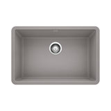 Blanco Precis 27" Undermount Granite Composite Kitchen Sink, Silgranit, Metallic Gray, 522428