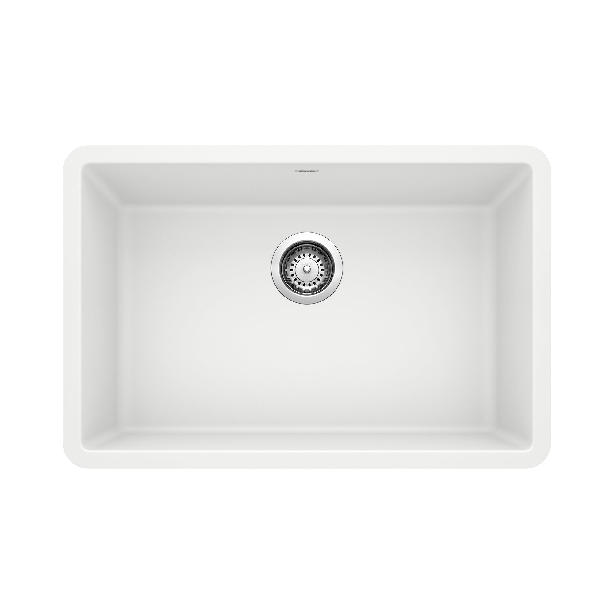 Blanco Precis 27" Undermount Granite Composite Kitchen Sink, Silgranit, White, 522429