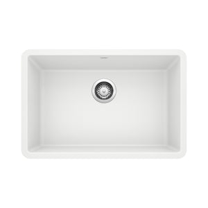 Alternate Image for Blanco Precis 27" Undermount Granite Composite Kitchen Sink, Silgranit, White, 522429