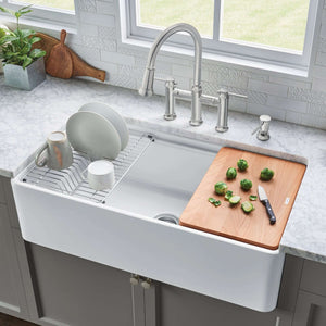 Alternate Image for Blanco Profina 36" Fireclay Workstation Farmhouse Sink with Accessories, White, 523026
