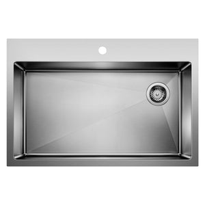 Alternate Image for Blanco Quatrus 33" Dual Mount Stainless Steel Kitchen Sink, 18 Gauge, 524221