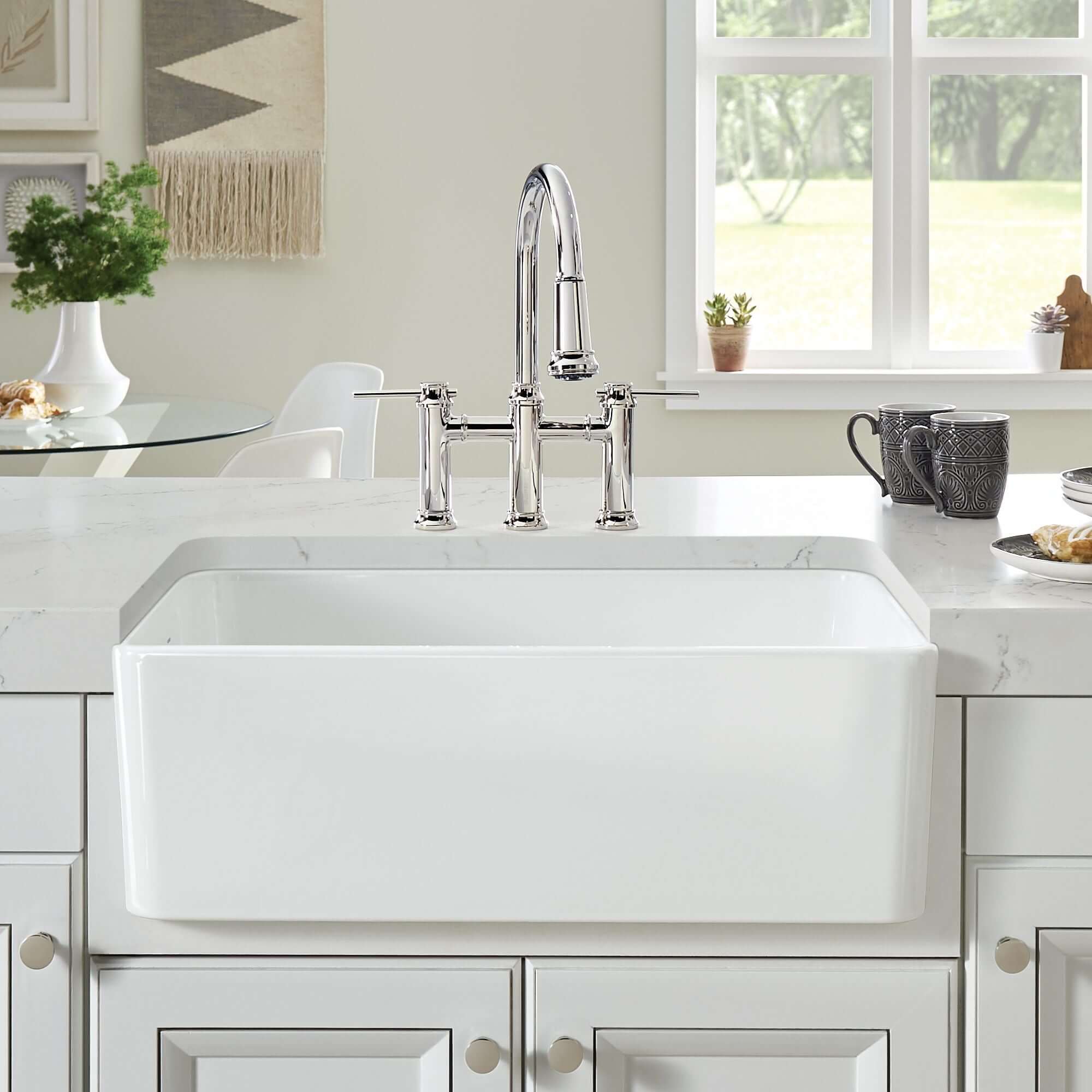 Blanco Cerana 30" Fireclay Farmhouse Sink, White, 525010