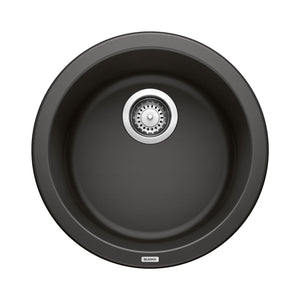 Alternate Image for Blanco Rondo 18" Round Granite Composite Bar/Prep Sink, Silgranit, Coal Black, 525960