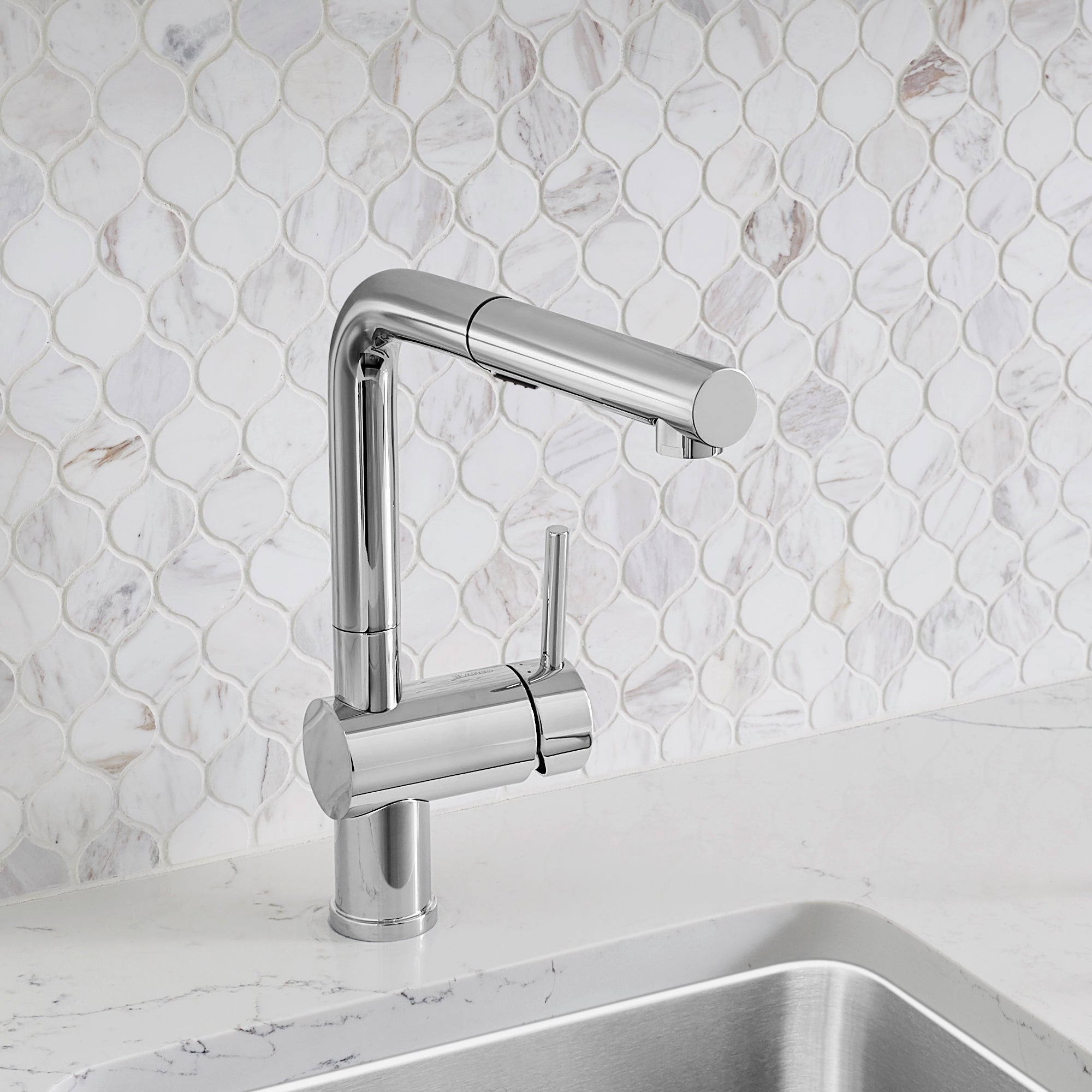 Blanco Linus 1.5 GPM Brass Kitchen Faucet, Pull-Out, Polished Chrome, 526365