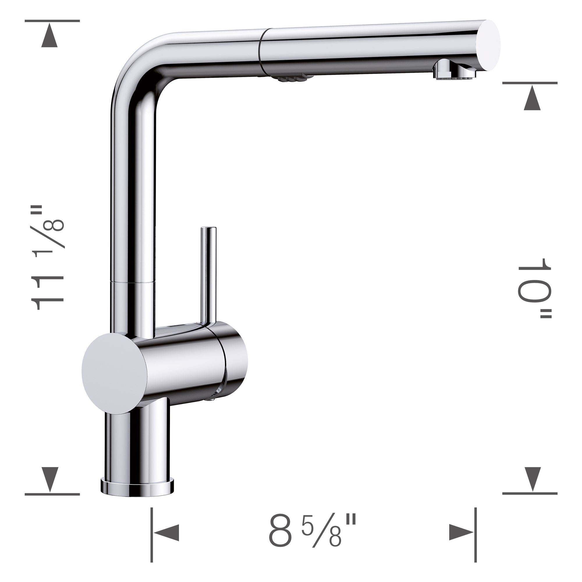 Blanco Linus 1.5 GPM Brass Kitchen Faucet, Pull-Out, Polished Chrome,