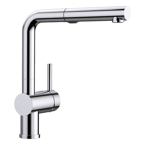 Blanco Linus 1.5 GPM Brass Kitchen Faucet, Pull-Out, Polished Chrome, 526365