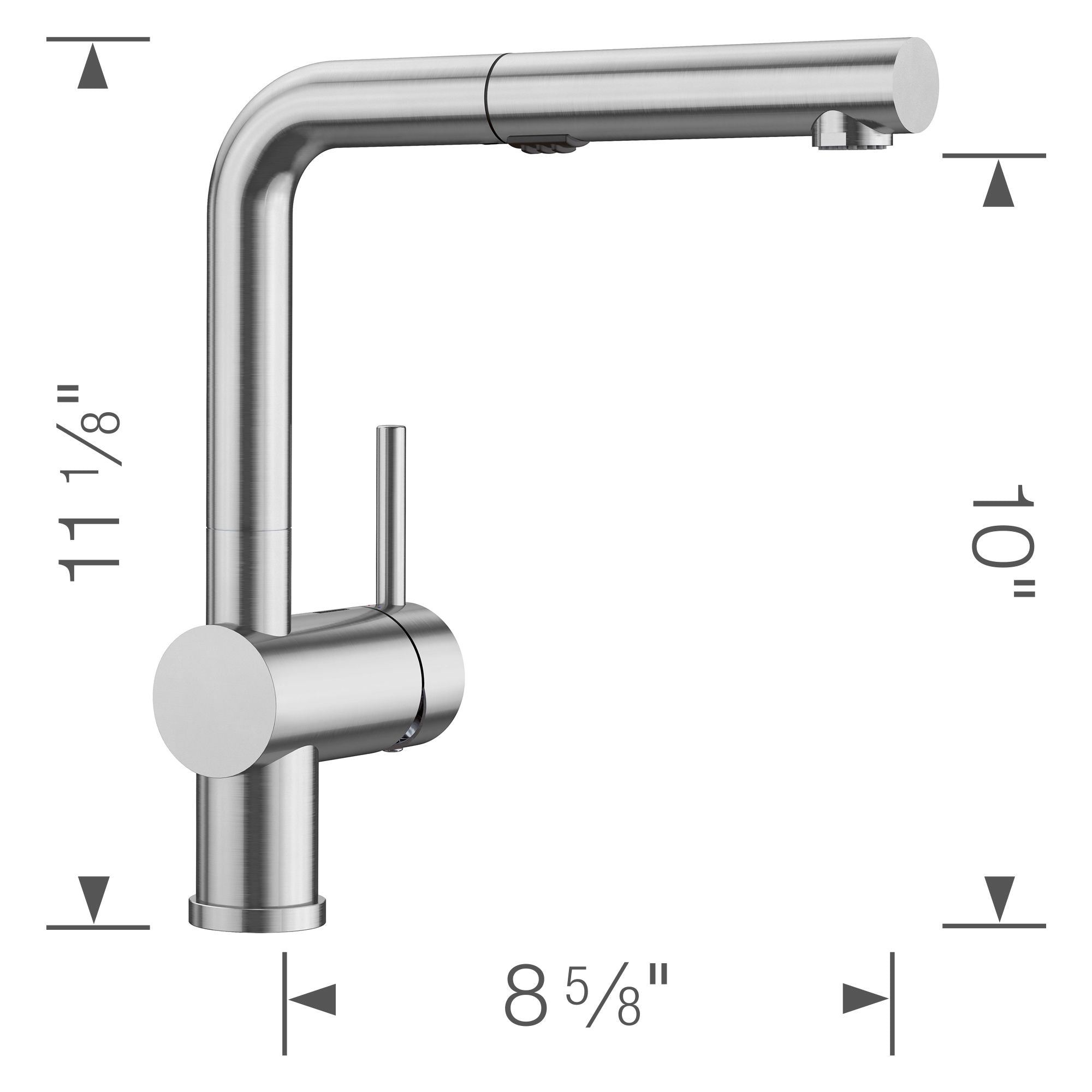 Blanco Linus 1.5 GPM Brass Kitchen Faucet, Pull-Out, Stainless, 526366