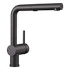 Blanco Linus 1.5 GPM Brass Kitchen Faucet, Pull-Out, Anthracite, 526367