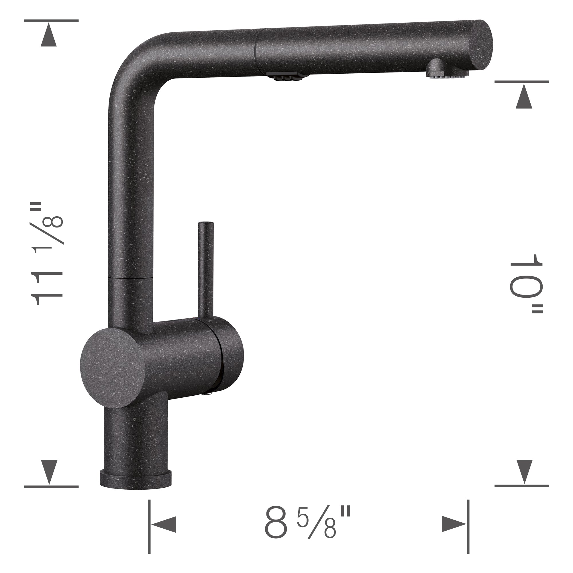 Blanco Linus 1.5 GPM Brass Kitchen Faucet, Pull-Out, Anthracite, 526367