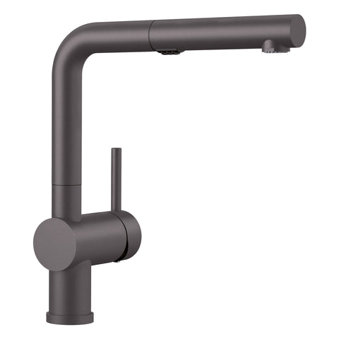 Blanco Linus 1.5 GPM Brass Kitchen Faucet, Pull-Out, Cinder, 526369