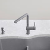 Blanco Linus 1.5 GPM Brass Kitchen Faucet, Pull-Out, Metallic Gray, 526370