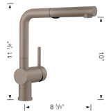 Blanco Linus 1.5 GPM Brass Kitchen Faucet, Pull-Out, Truffle, 526371