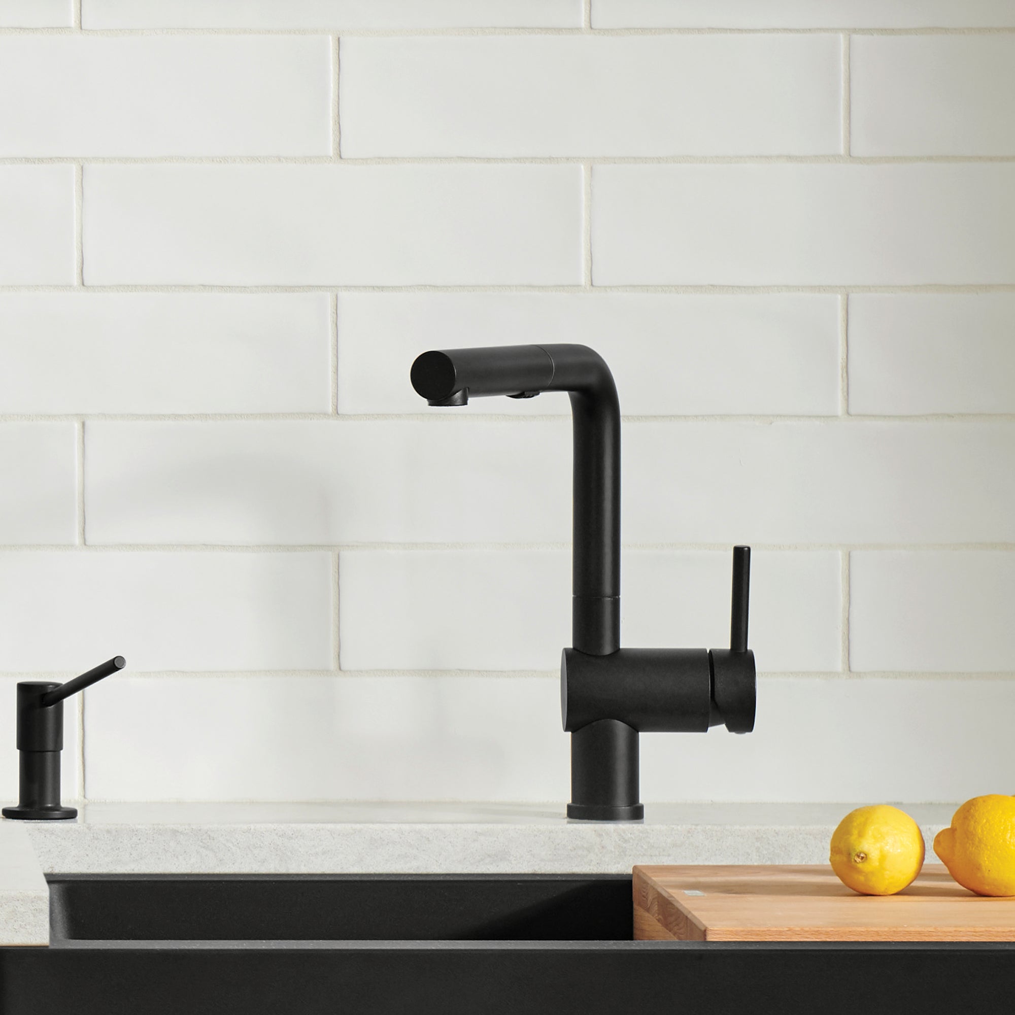 Blanco Linus 1.5 GPM Brass Kitchen Faucet, Pull-Out, Coal Black, 526374