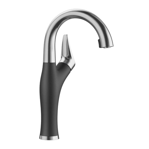 Blanco Artona 1.5 GPM Brass Bar Faucet, Pull-Down, Anthracite/Stainless, 526378