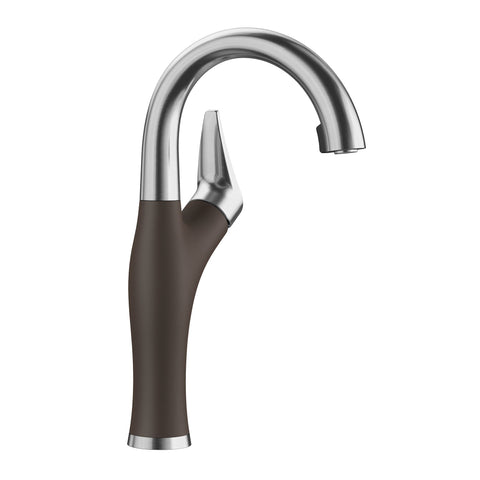 Blanco Artona 1.5 GPM Brass Bar Faucet, Pull-Down, Cafe/Stainless, 526380