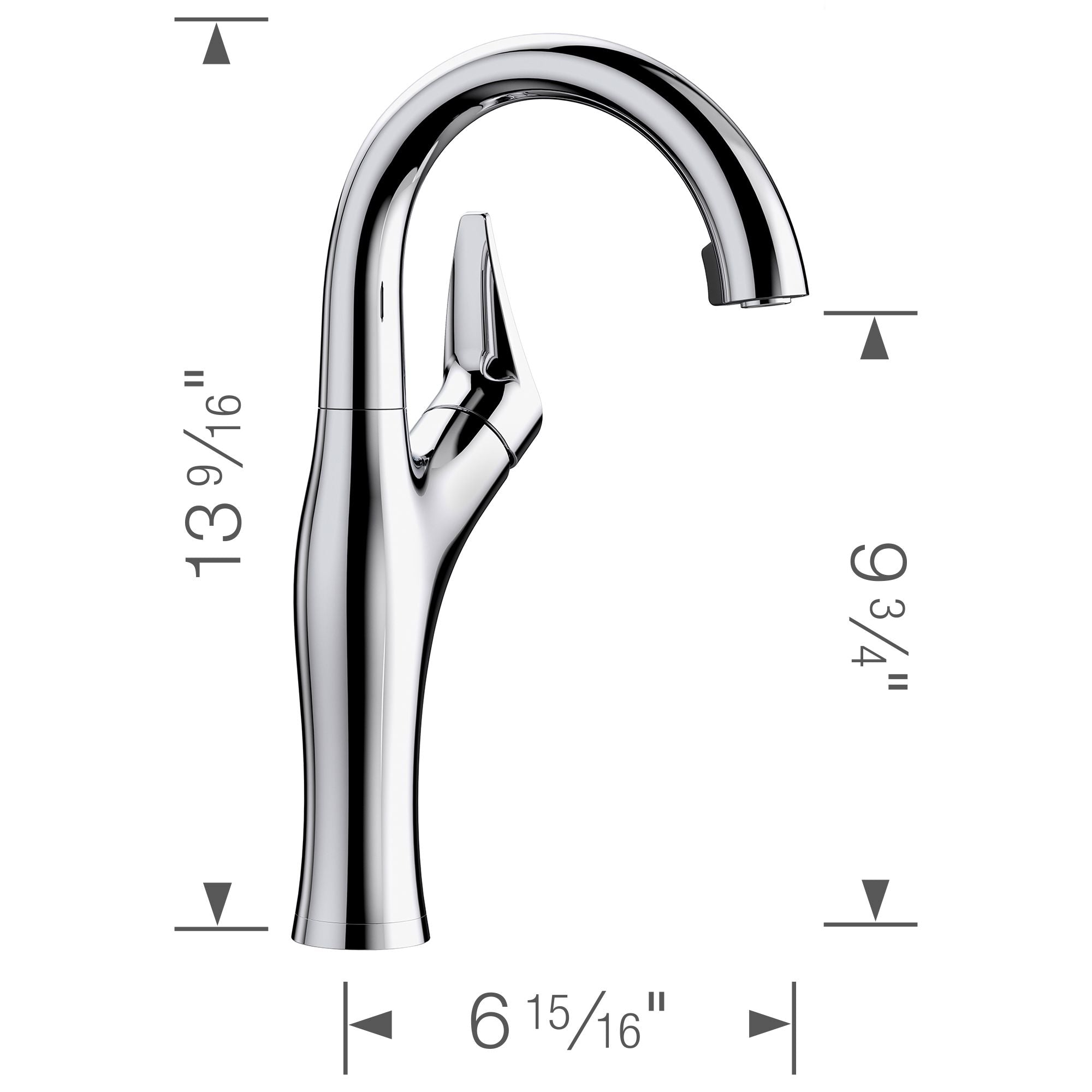 Blanco Artona 1.5 GPM Brass Bar Faucet, Pull-Down, Polished Chrome, 526381